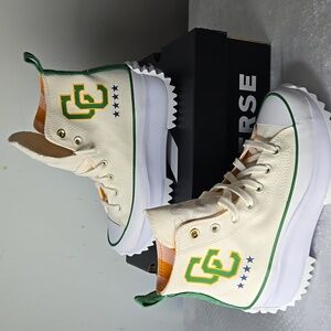 Run Star Hike Platform Camp Converse Sneakers Egret White Green A10921C US 6.5